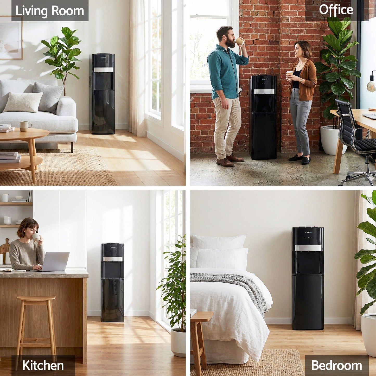 Devanti 3 Taps Water Cooler Dispenser Bottom Loading Dispenser Chiller Filter Purifier