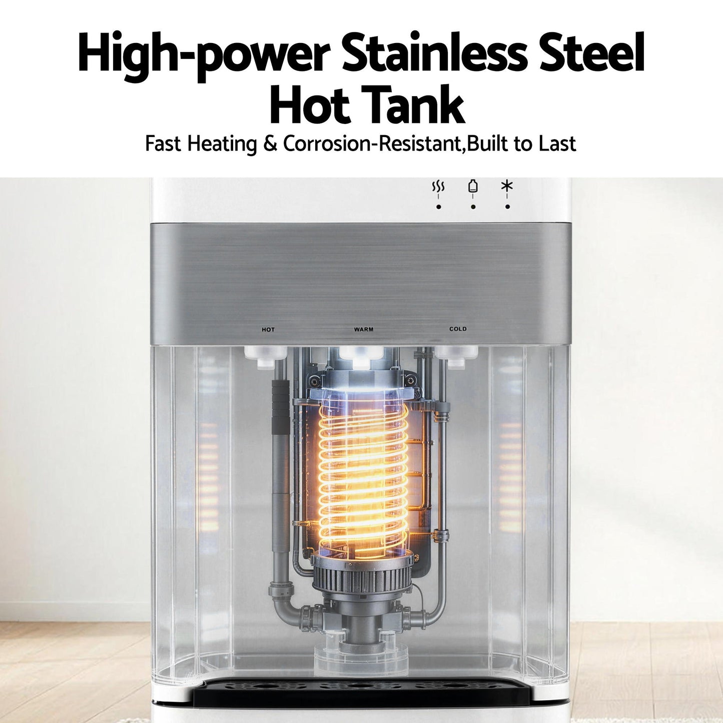 Devanti 3 Taps Water Cooler Dispenser Bottom Loading Dispenser Chiller Filter Purifier