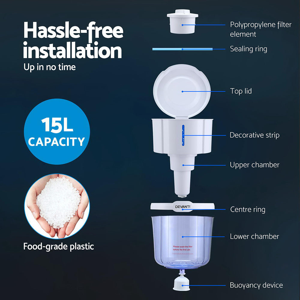 Devanti Water Cooler Dispenser Bench Top White-4