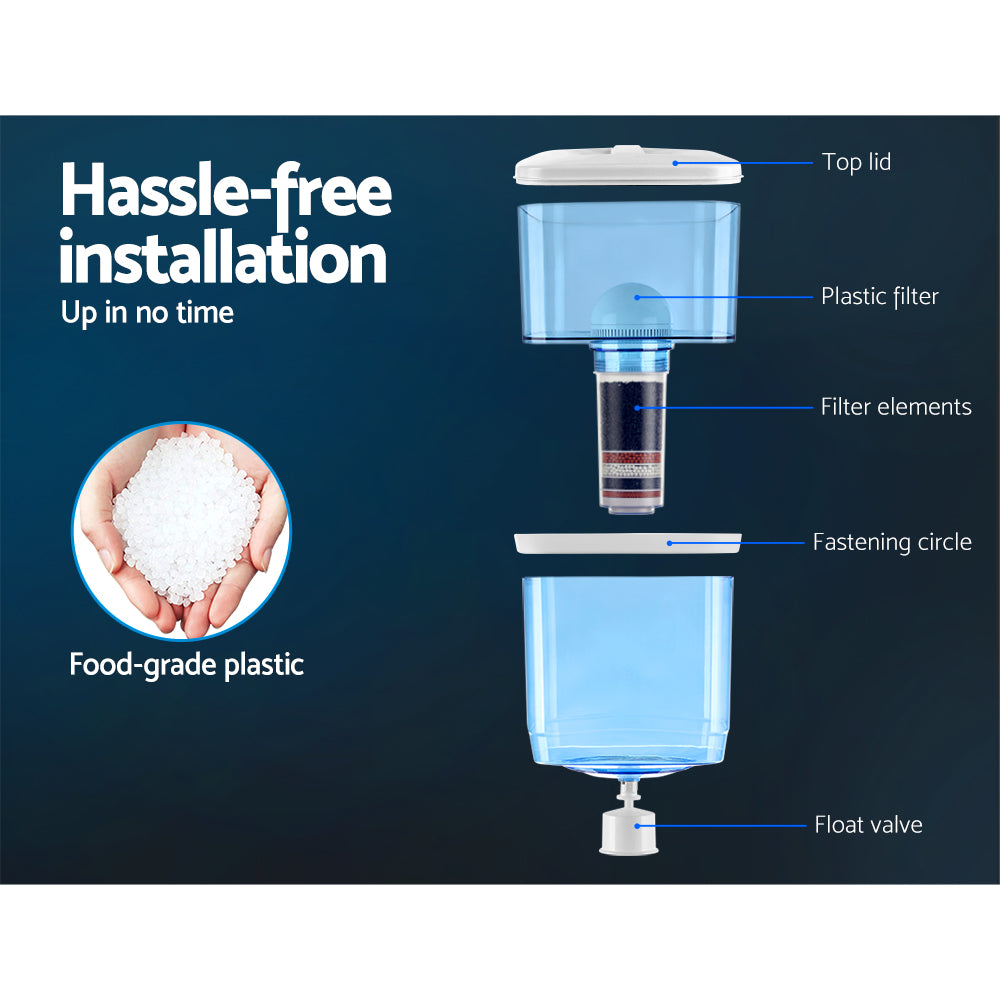 Devanti Water Cooler Dispenser 22L Filter Bottle-5