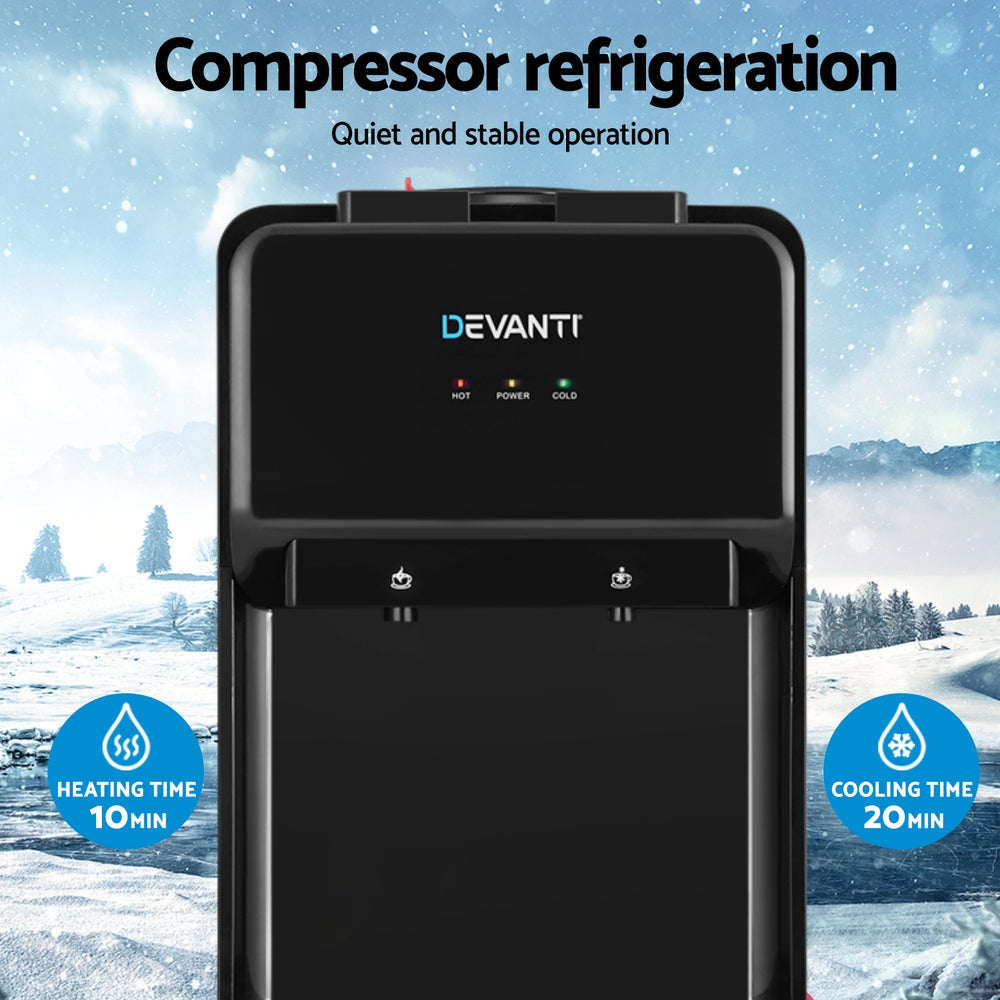 Devanti Water Cooler Dispenser 22L Bench Top Chiller Purifier Filter Hot Cold Black-6