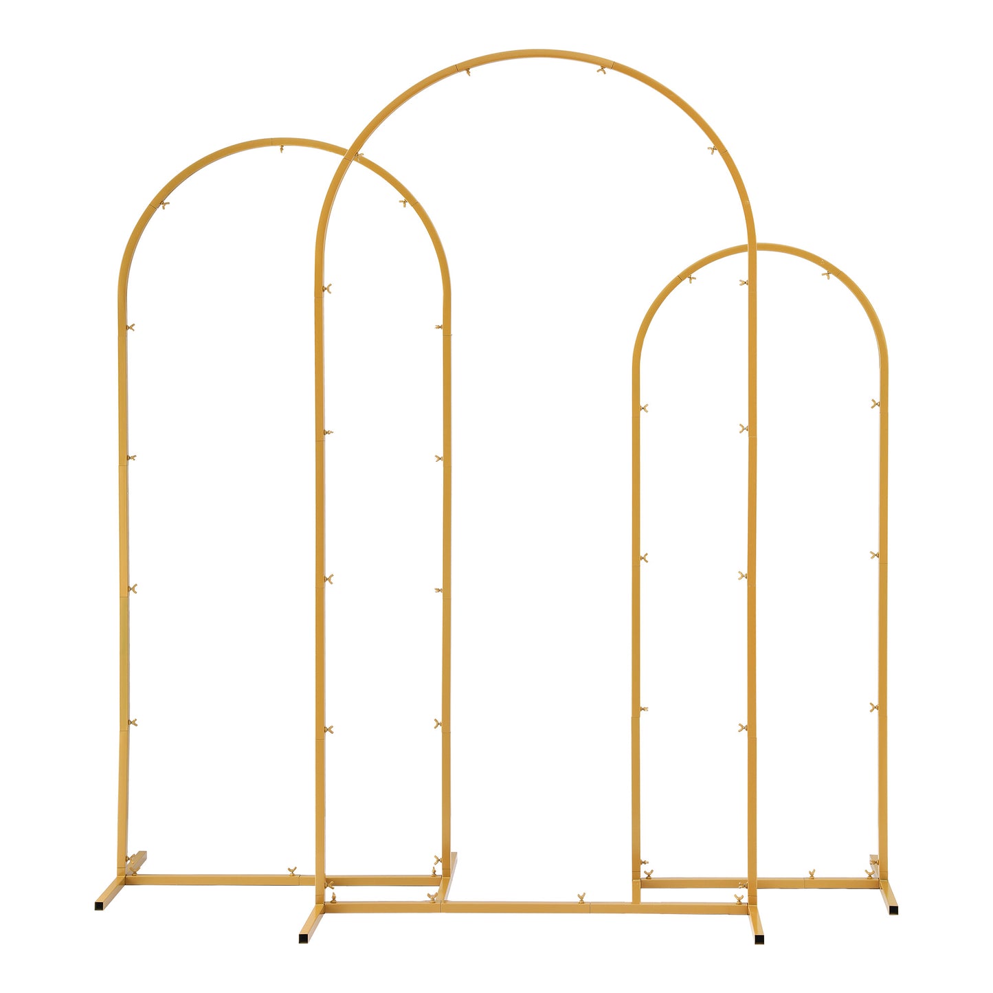 Wedding Arch Backdrop Stand Set of 3 Gold Metal Wedding Arched Frame, Easy to Assemble, Stable Balloon Arch Standfor Wedding, Baby Shower, Party Decoration-0