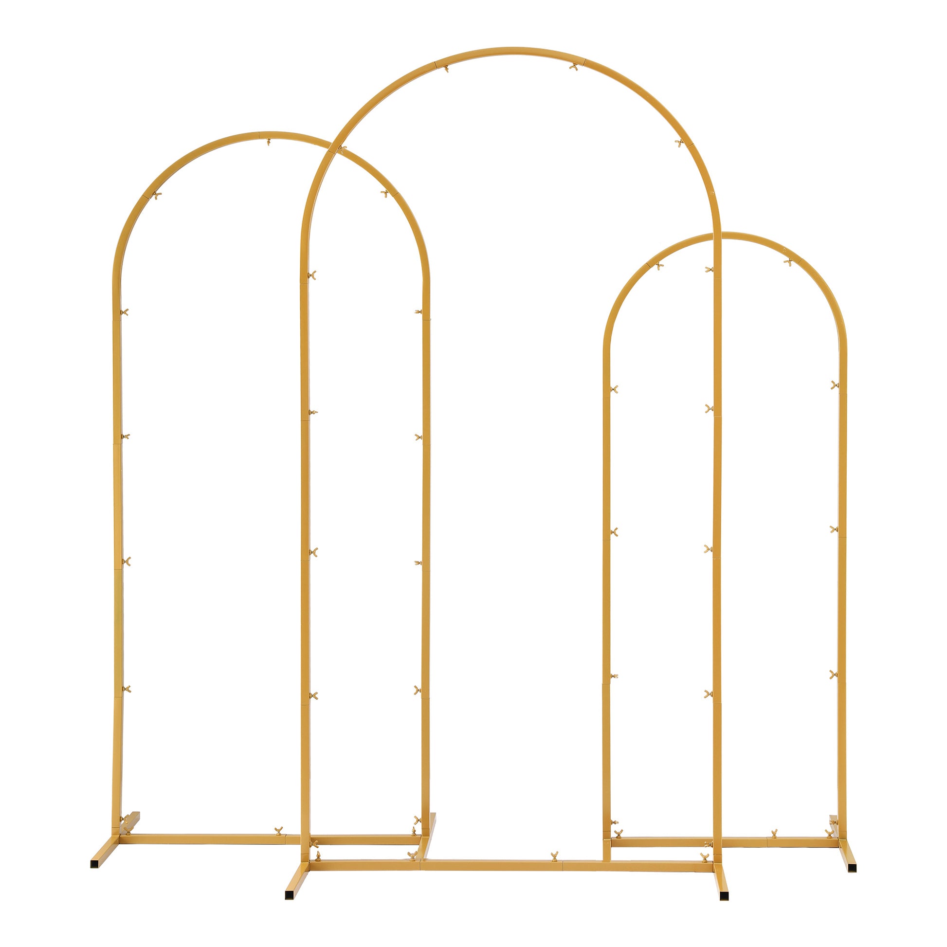 Wedding Arch Backdrop Stand Set of 3 Gold Metal Wedding Arched Frame, Easy to Assemble, Stable Balloon Arch Standfor Wedding, Baby Shower, Party Decoration-0