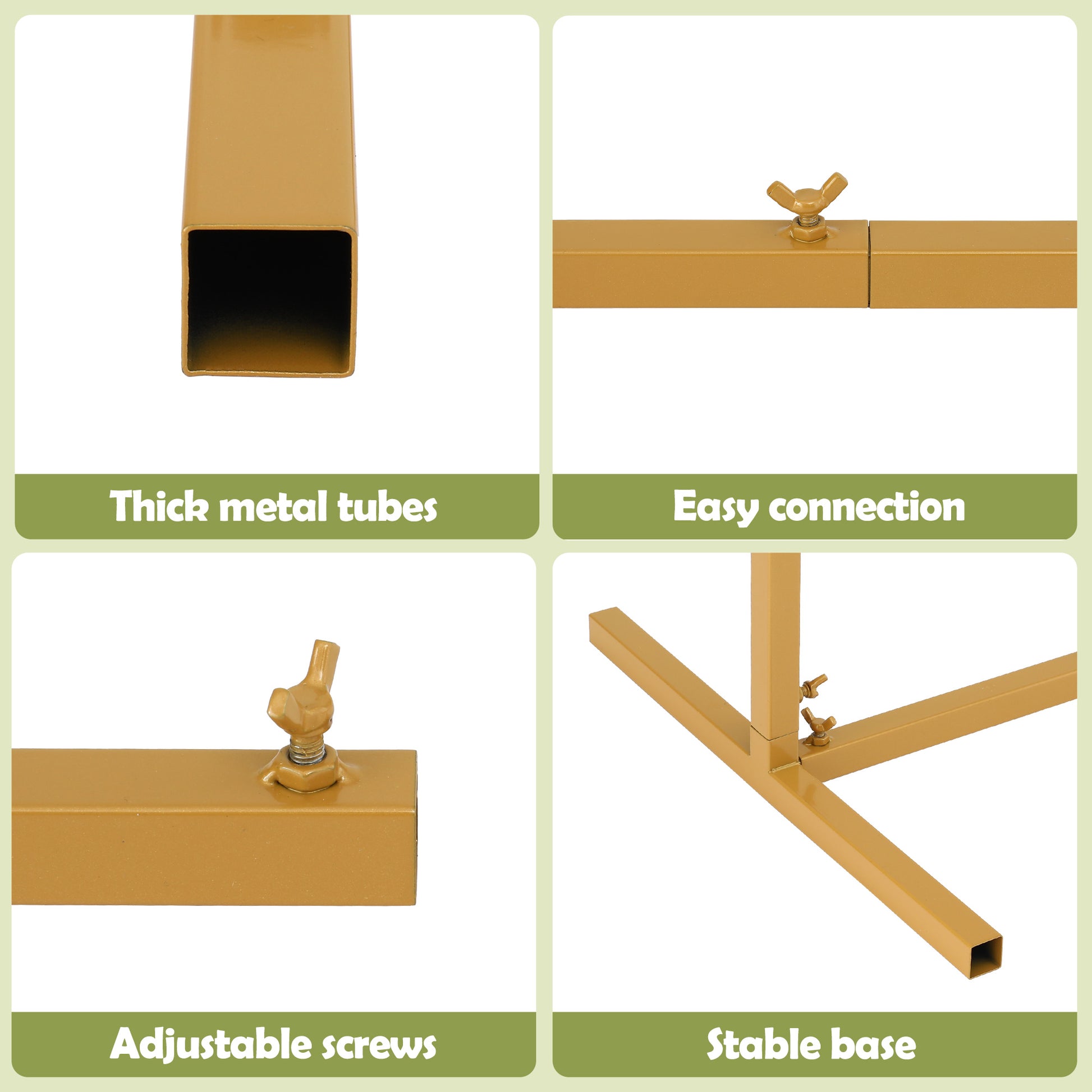 Wedding Arch Backdrop Stand Set of 3 Gold Metal Wedding Arched Frame, Easy to Assemble, Stable Balloon Arch Standfor Wedding, Baby Shower, Party Decoration-6