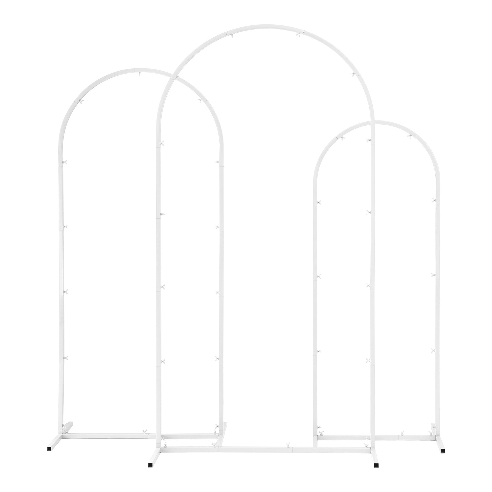 Wedding Arch Backdrop Stand Set of 3 Metal Wedding Arched Frame White, Easy to Assemble, Stable Balloon Arch Standfor Wedding, Baby Shower, Party Decoration-0