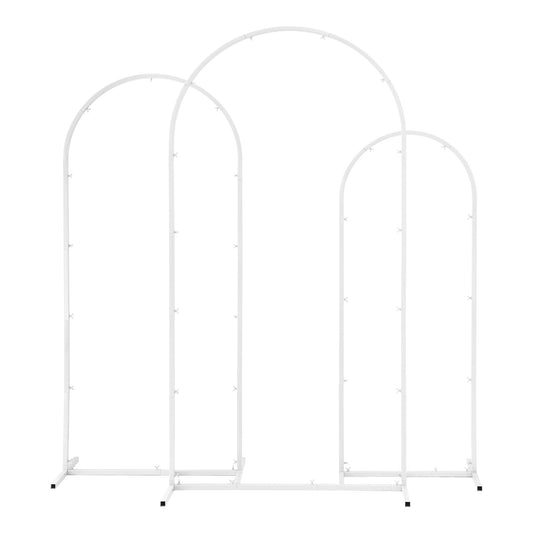 Wedding Arch Backdrop Stand Set of 3 Metal Wedding Arched Frame White, Easy to Assemble, Stable Balloon Arch Standfor Wedding, Baby Shower, Party Decoration-0