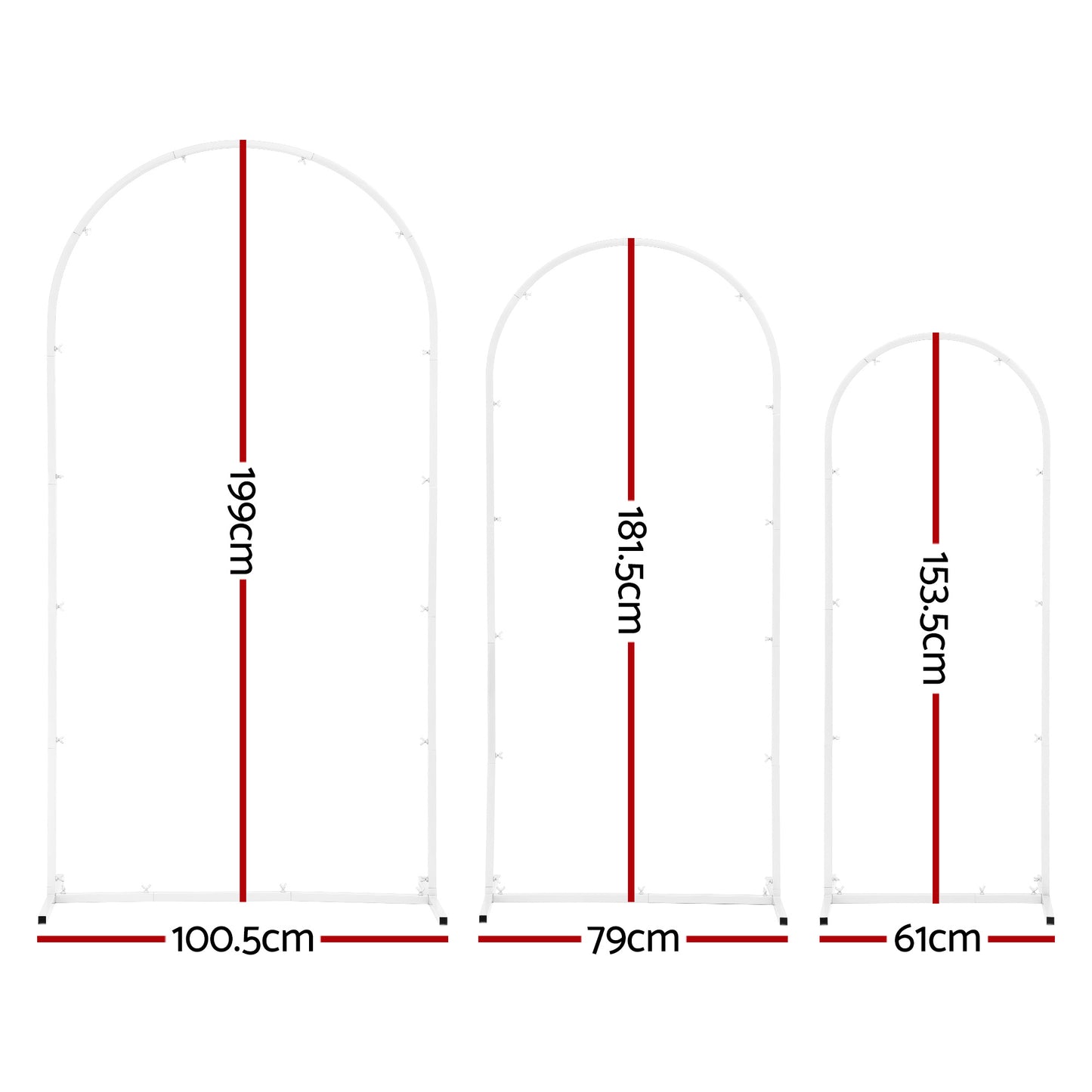 Wedding Arch Backdrop Stand Set of 3 Metal Wedding Arched Frame White, Easy to Assemble, Stable Balloon Arch Standfor Wedding, Baby Shower, Party Decoration-1