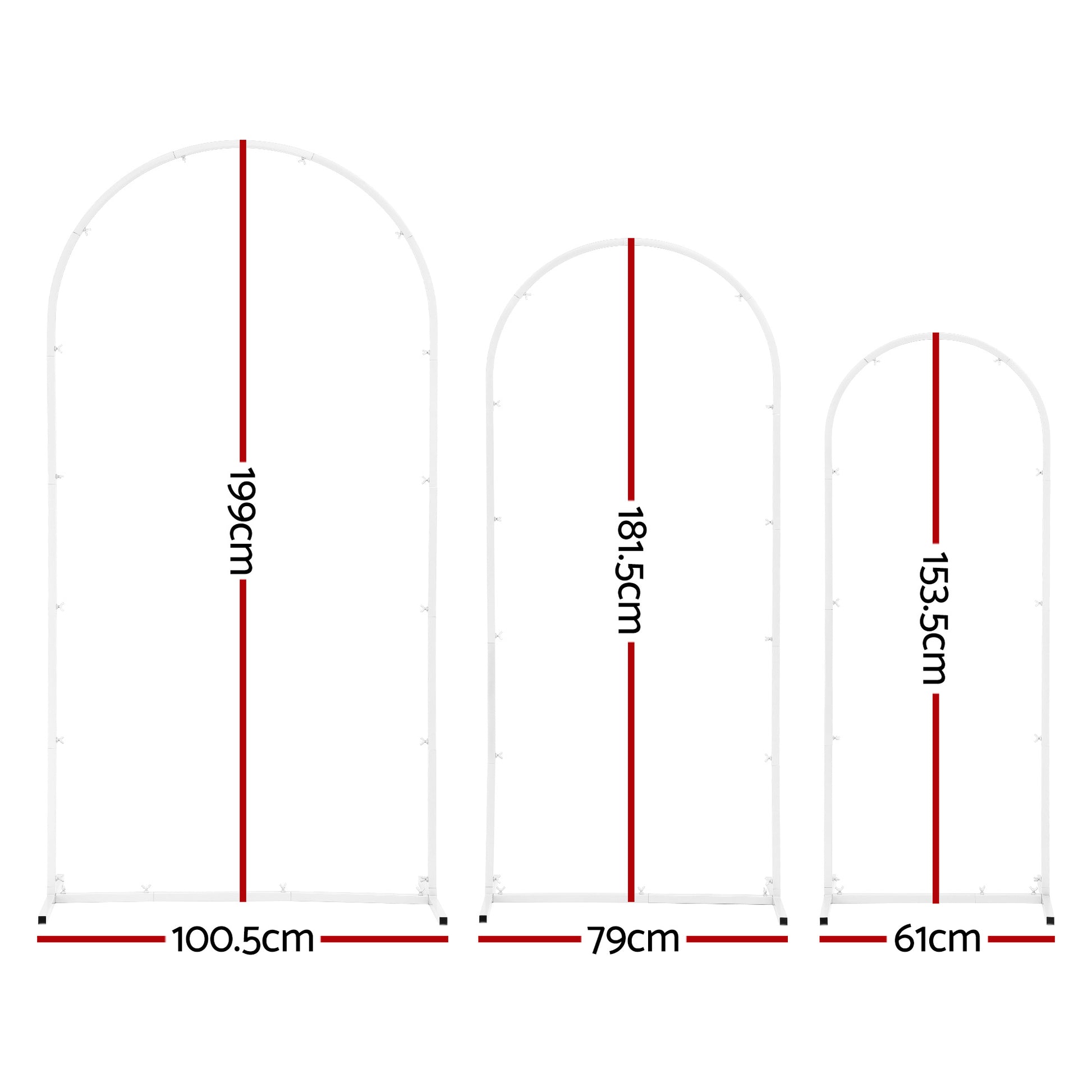 Wedding Arch Backdrop Stand Set of 3 Metal Wedding Arched Frame White, Easy to Assemble, Stable Balloon Arch Standfor Wedding, Baby Shower, Party Decoration-1