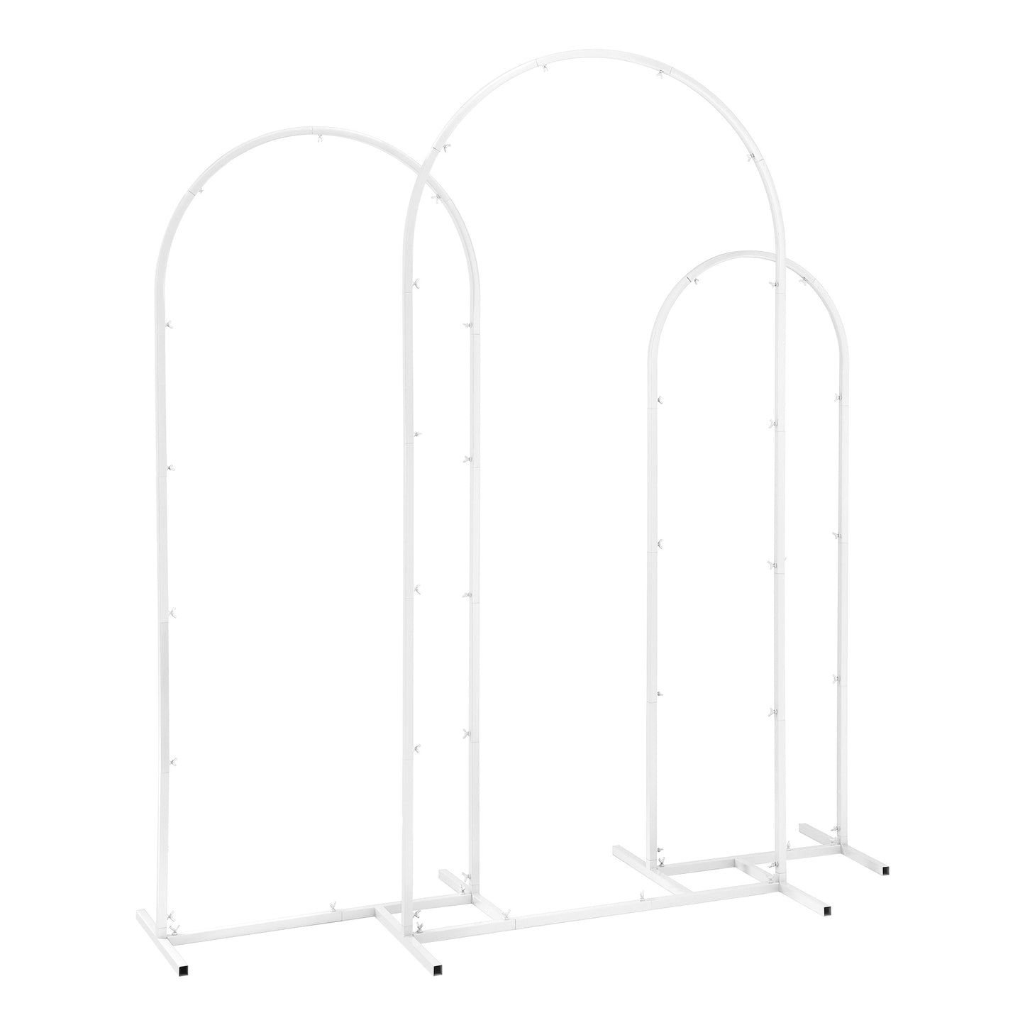 Wedding Arch Backdrop Stand Set of 3 Metal Wedding Arched Frame White, Easy to Assemble, Stable Balloon Arch Standfor Wedding, Baby Shower, Party Decoration-2