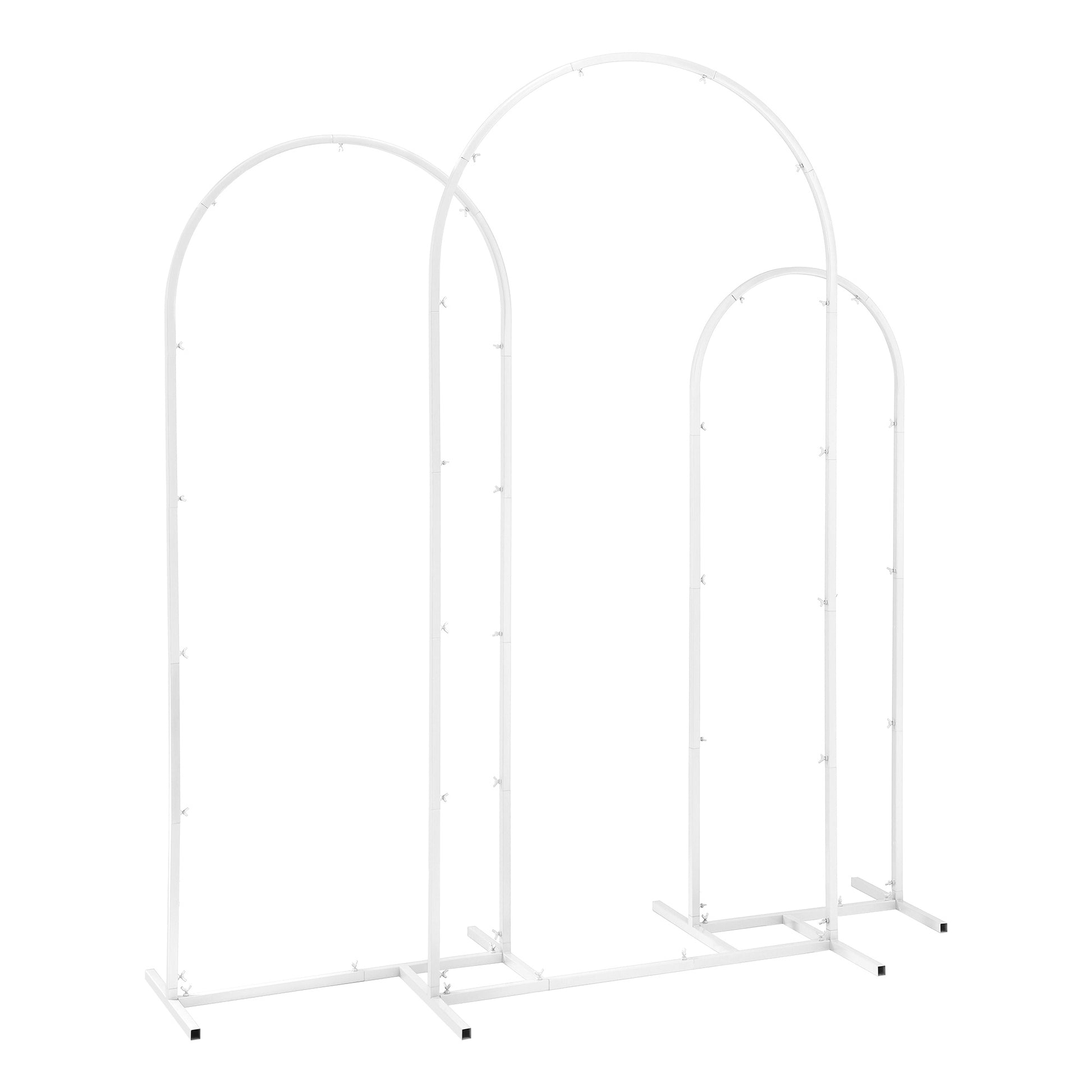 Wedding Arch Backdrop Stand Set of 3 Metal Wedding Arched Frame White, Easy to Assemble, Stable Balloon Arch Standfor Wedding, Baby Shower, Party Decoration-2
