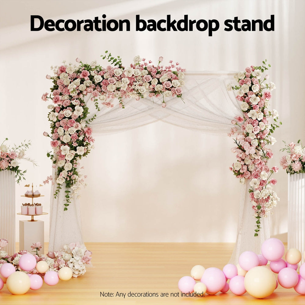 2M Backdrop Stand Wedding Background Decoration Party Flower Balloon Display Golden-3