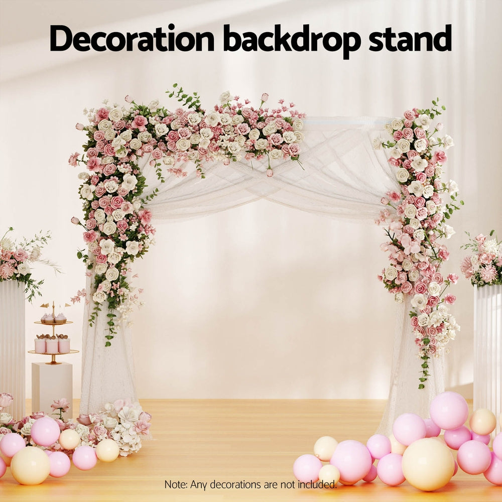 2M Backdrop Stand Wedding Background Decoration Party Flower Balloon Display White-3