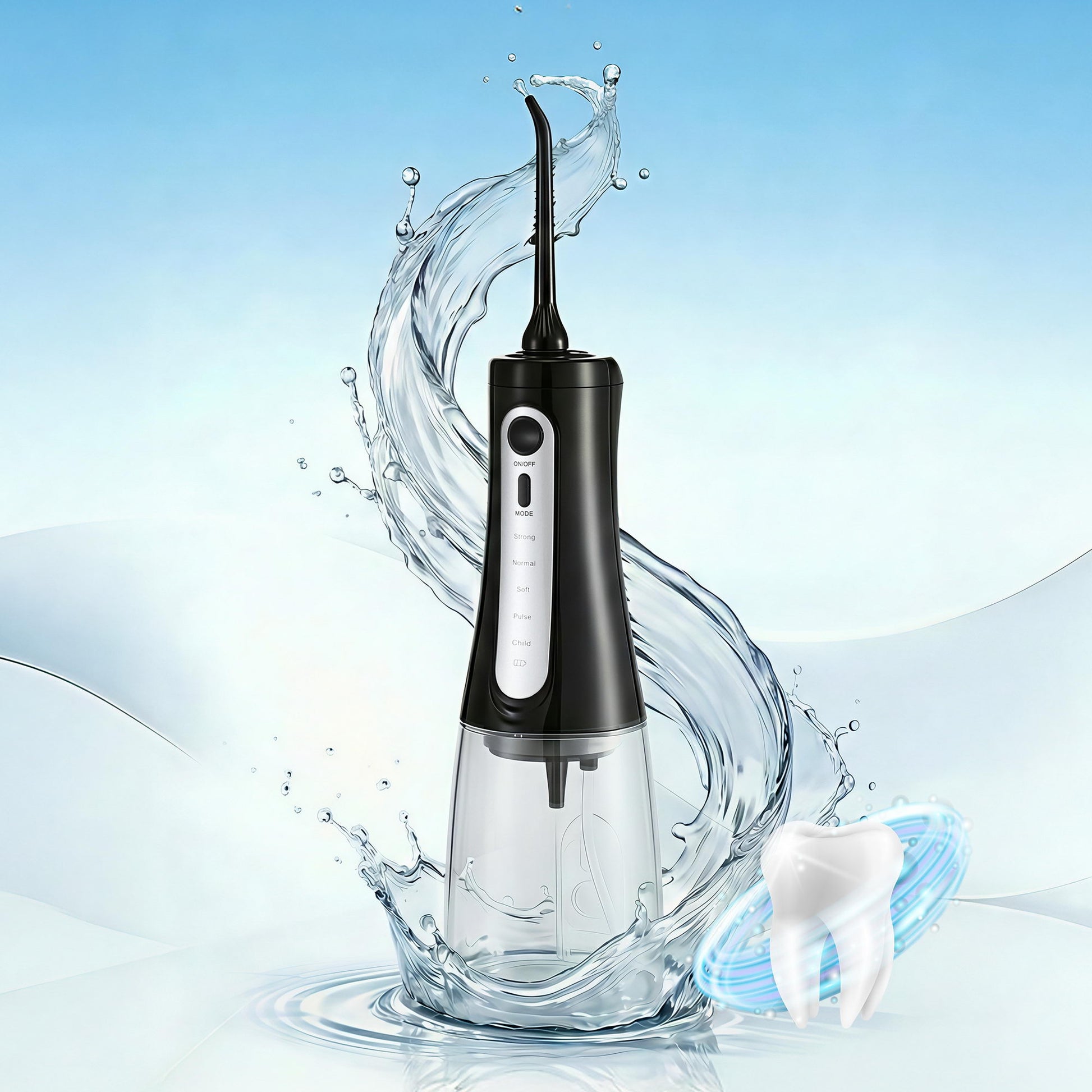 Devanti Cordless Water Flosser Dental Oral Irrigator Black-0