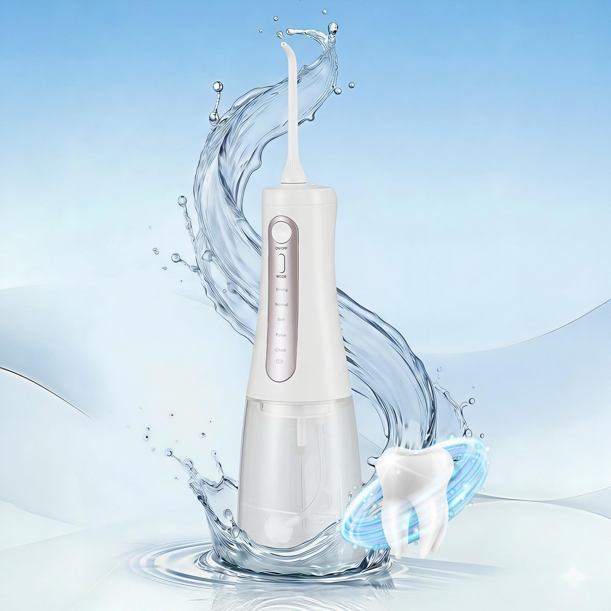 Devanti Cordless Water Flosser Dental Oral Irrigator White-0