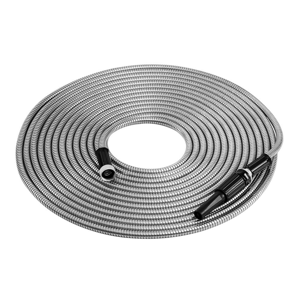 Giantz Water Hose Stainless Steel 30M with Spray Nozzle-0