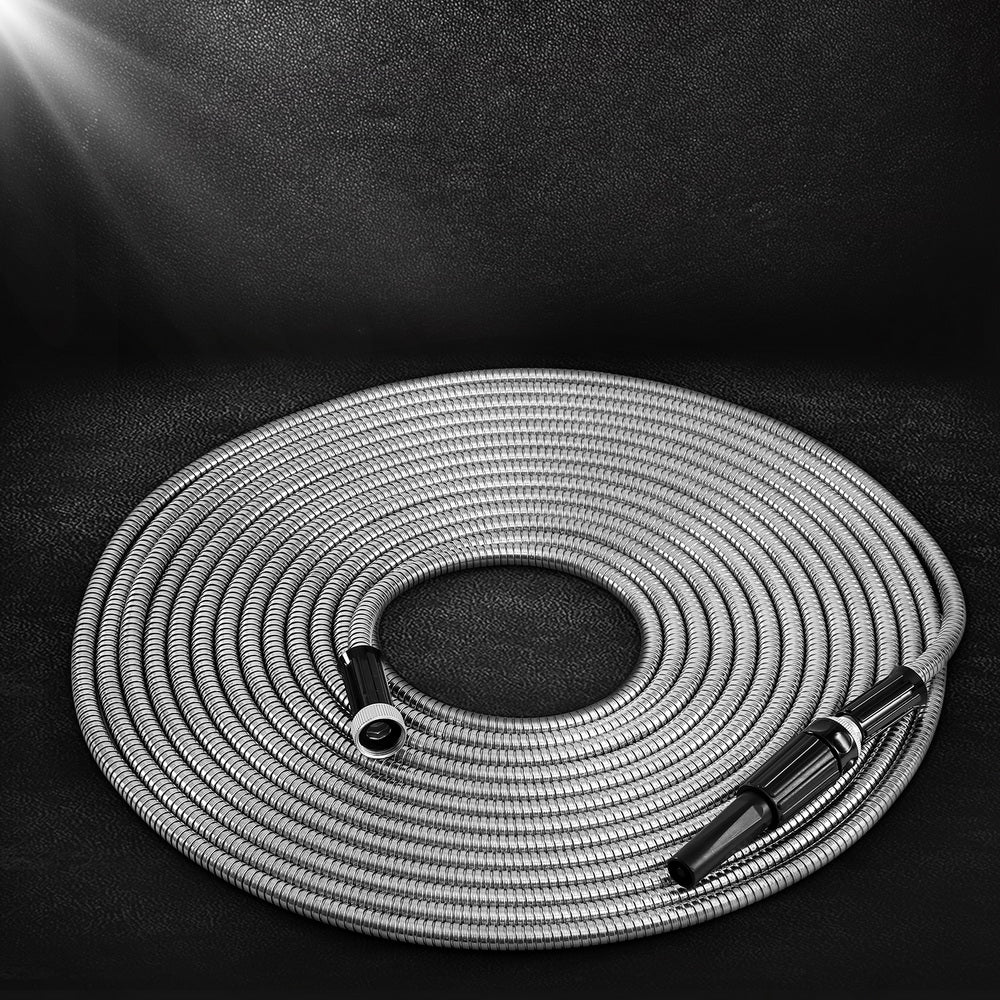 Giantz Water Hose Stainless Steel 30M with Spray Nozzle-6