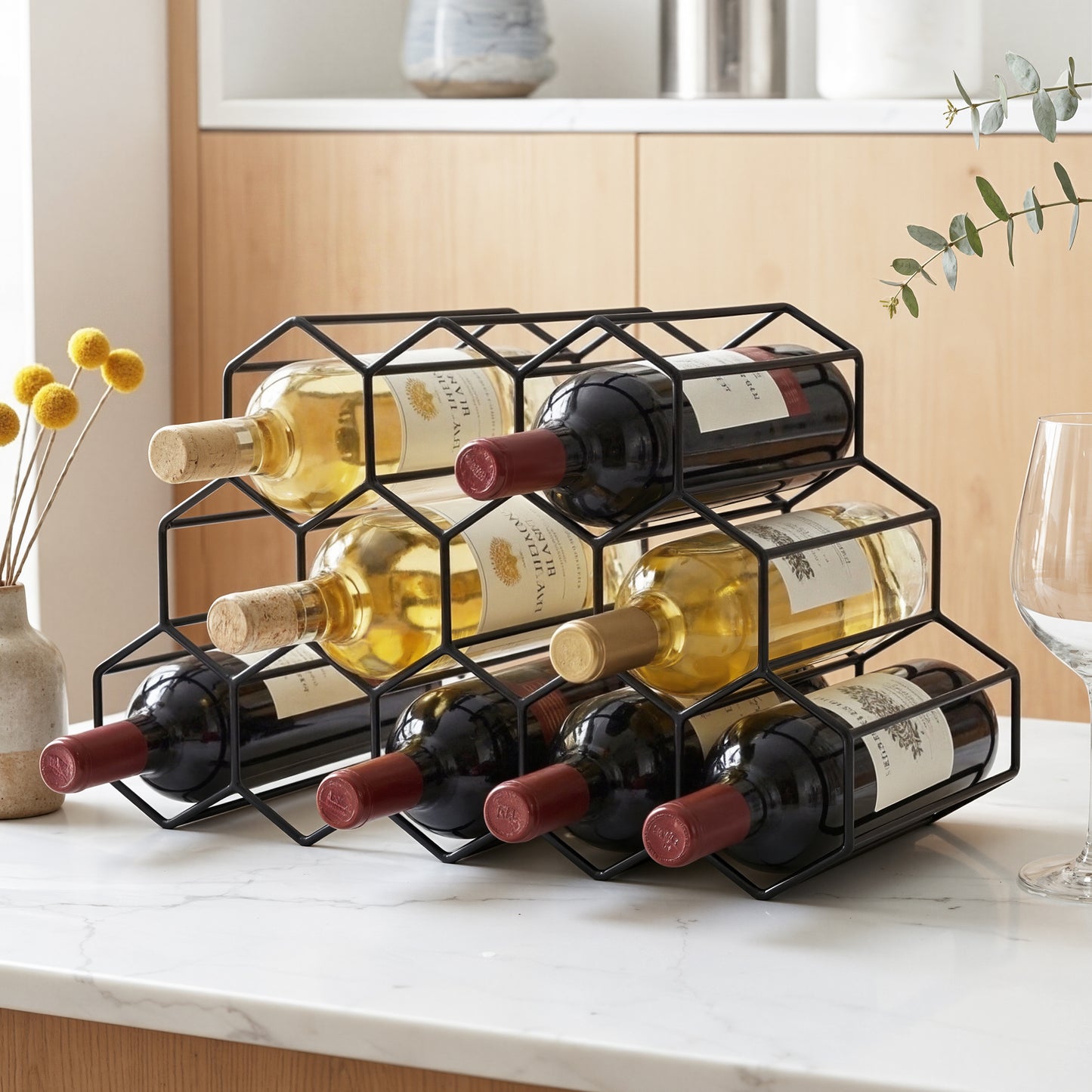 Artiss Wine Rack Metal 12 Bottle No Assembly Required Black