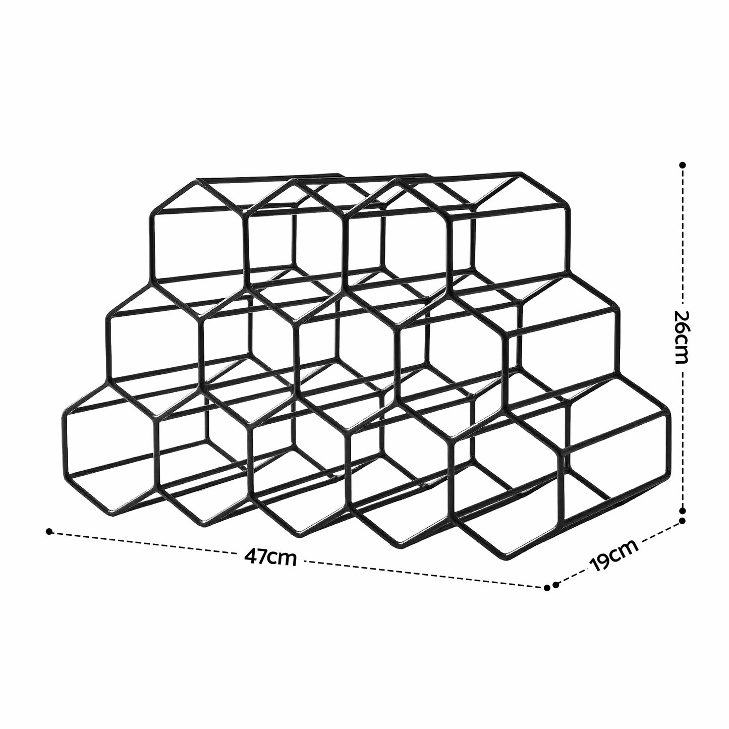 Artiss Wine Rack Metal 12 Bottle No Assembly Required Black