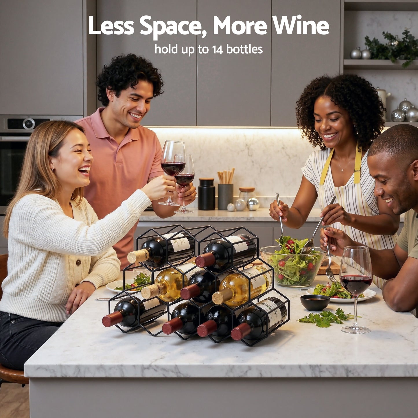 Artiss Wine Rack Metal 12 Bottle No Assembly Required Black