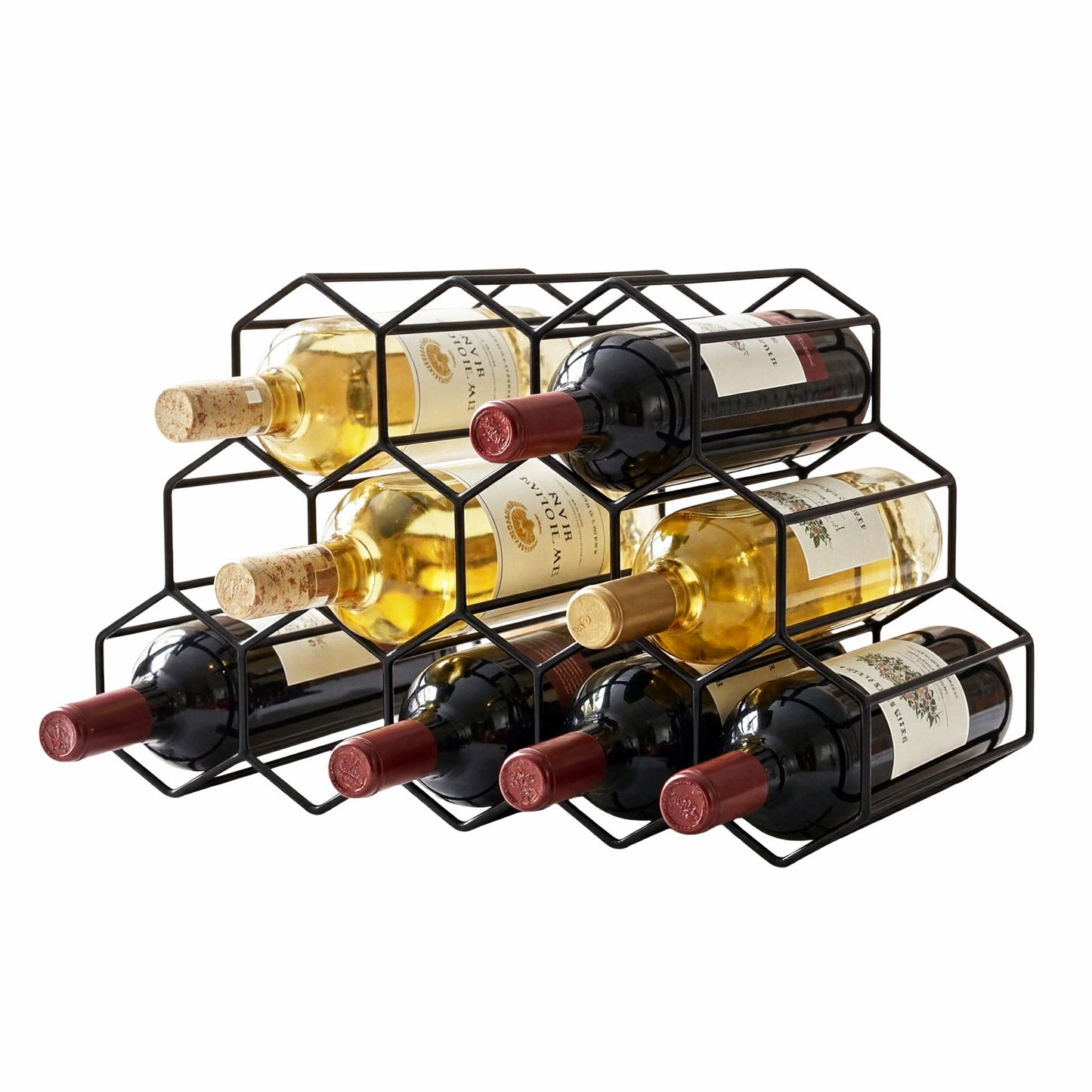 Artiss Wine Rack Metal 12 Bottle No Assembly Required Black