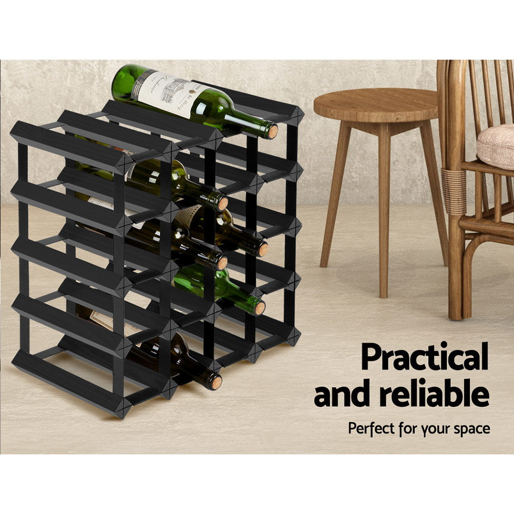 Artiss Wine Rack 20 Bottle Black-2