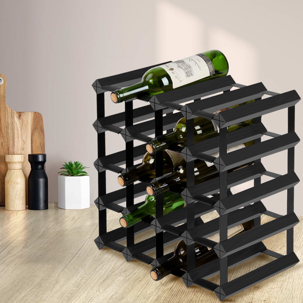 Artiss Wine Rack 20 Bottle Black-6