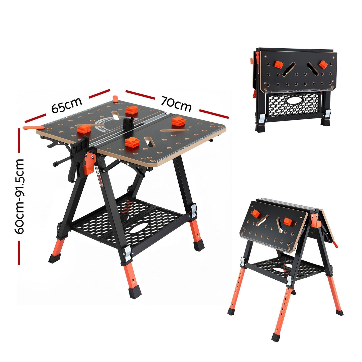 Giantz Portable Folding Work Table 454kg Adjustable Workbench