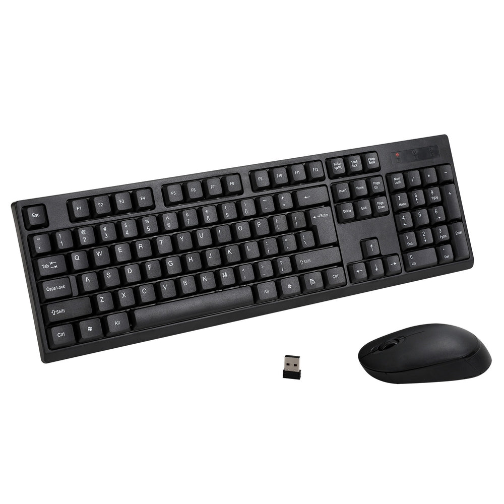 Wireless Keyboard and Mouse Combo Bluetooth Set for PC Laptop Phone Tablet 104 Keys Black-0