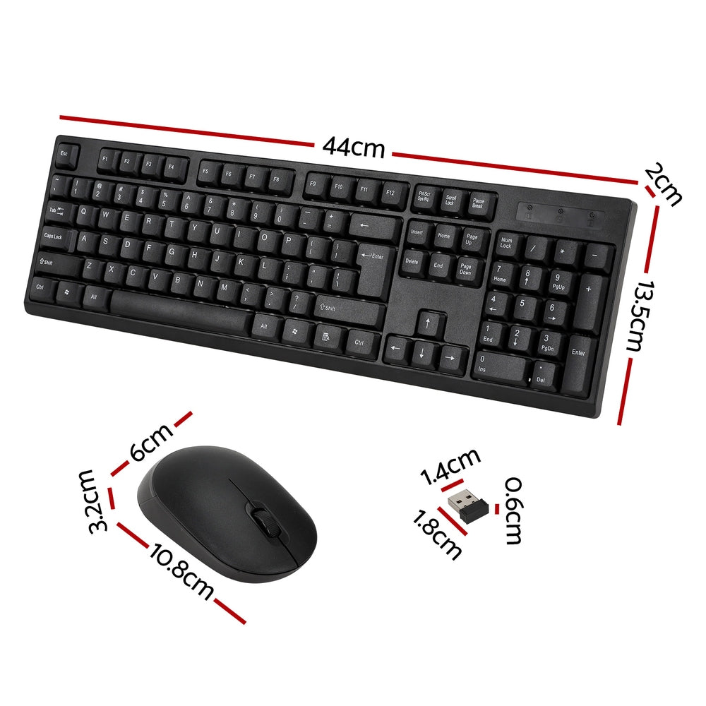 Wireless Keyboard and Mouse Combo Bluetooth Set for PC Laptop Phone Tablet 104 Keys Black-1