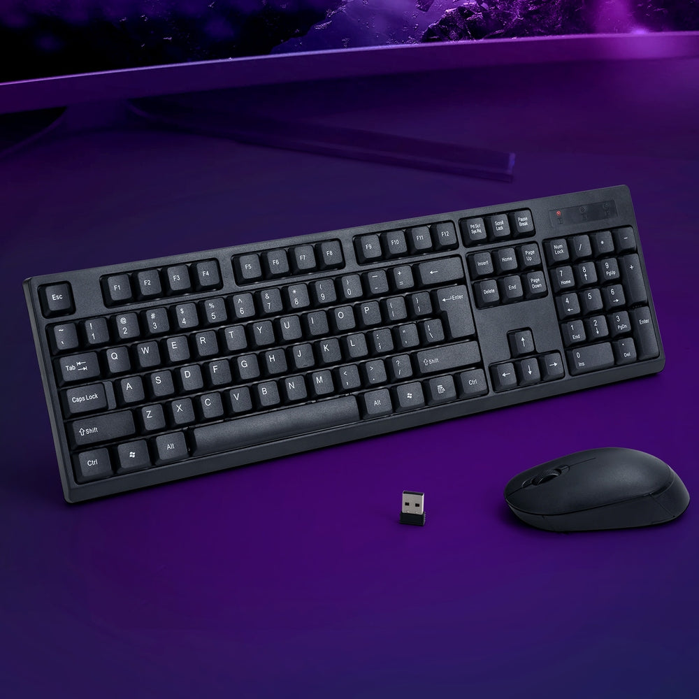 Wireless Keyboard and Mouse Combo Bluetooth Set for PC Laptop Phone Tablet 104 Keys Black-6