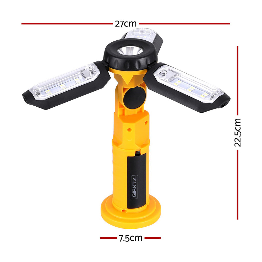 Giantz Work Light Rechargeable USB Cordless LED Lamp Hook Rotation Folding-1