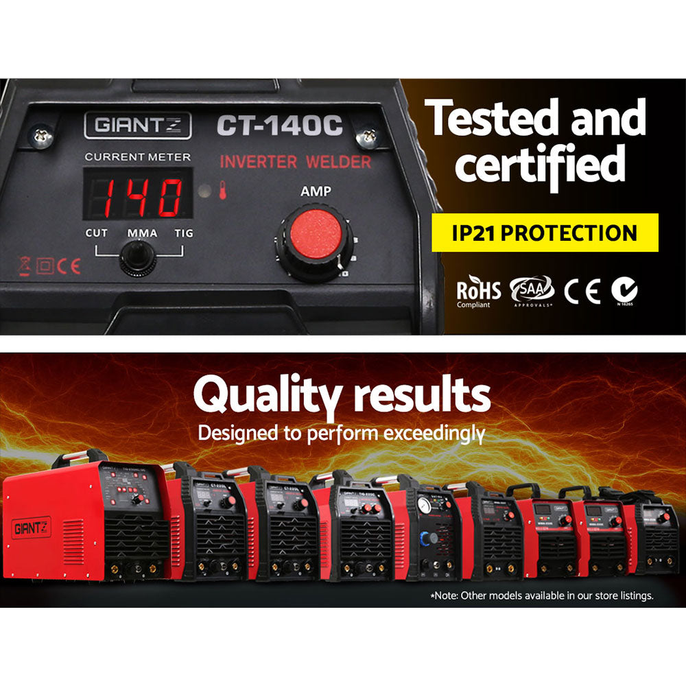 Giantz 140Amp Inverter Welder Plasma Cutter Gas DC iGBT Portable Welding Machine-4