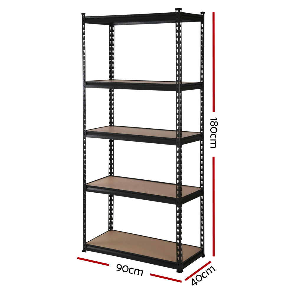 Giantz 4x1.8M Garage Shelving Warehouse Rack Pallet Racking Storage Shelve Black-1