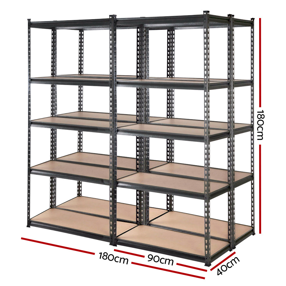 Giantz 4x1.8M Garage Shelving Warehouse Rack Pallet Racking Storage Charcoal-1