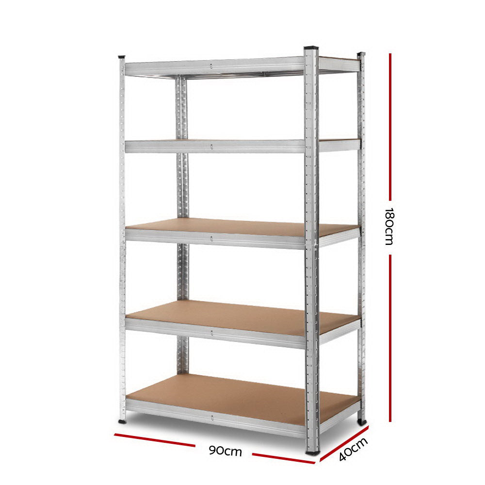 Giantz 1.8M Warehouse Racking Rack Shelving Garage Steel Metal Storage Shelves Silver-1