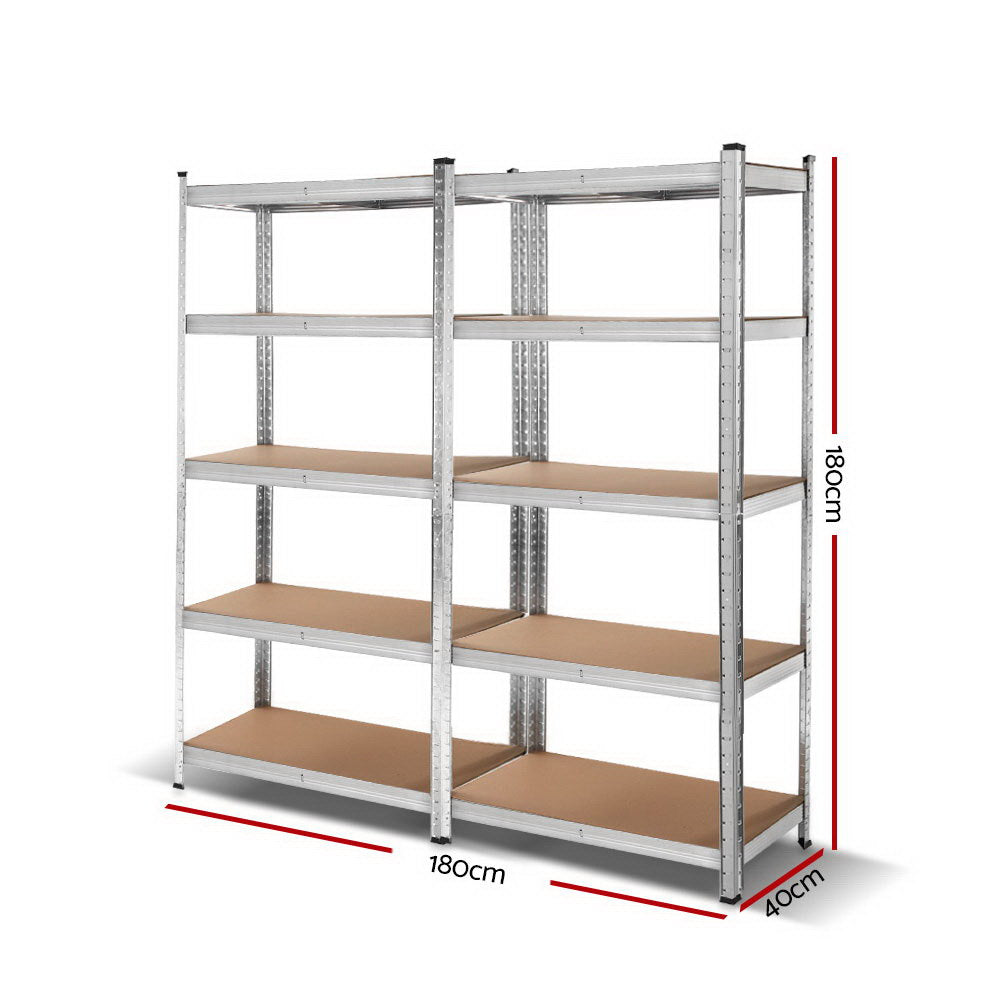 Giantz 2x1.8M Garage Shelving Warehouse Rack Pallet Racking Storage Shelf Silver-1