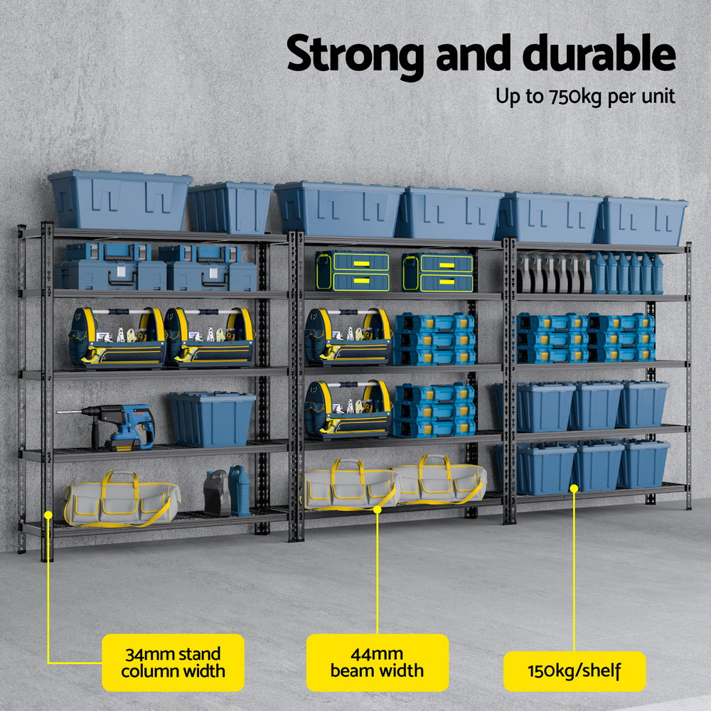 3 x 1.8M Giantz Garage Shelving Warehouse Rack-3