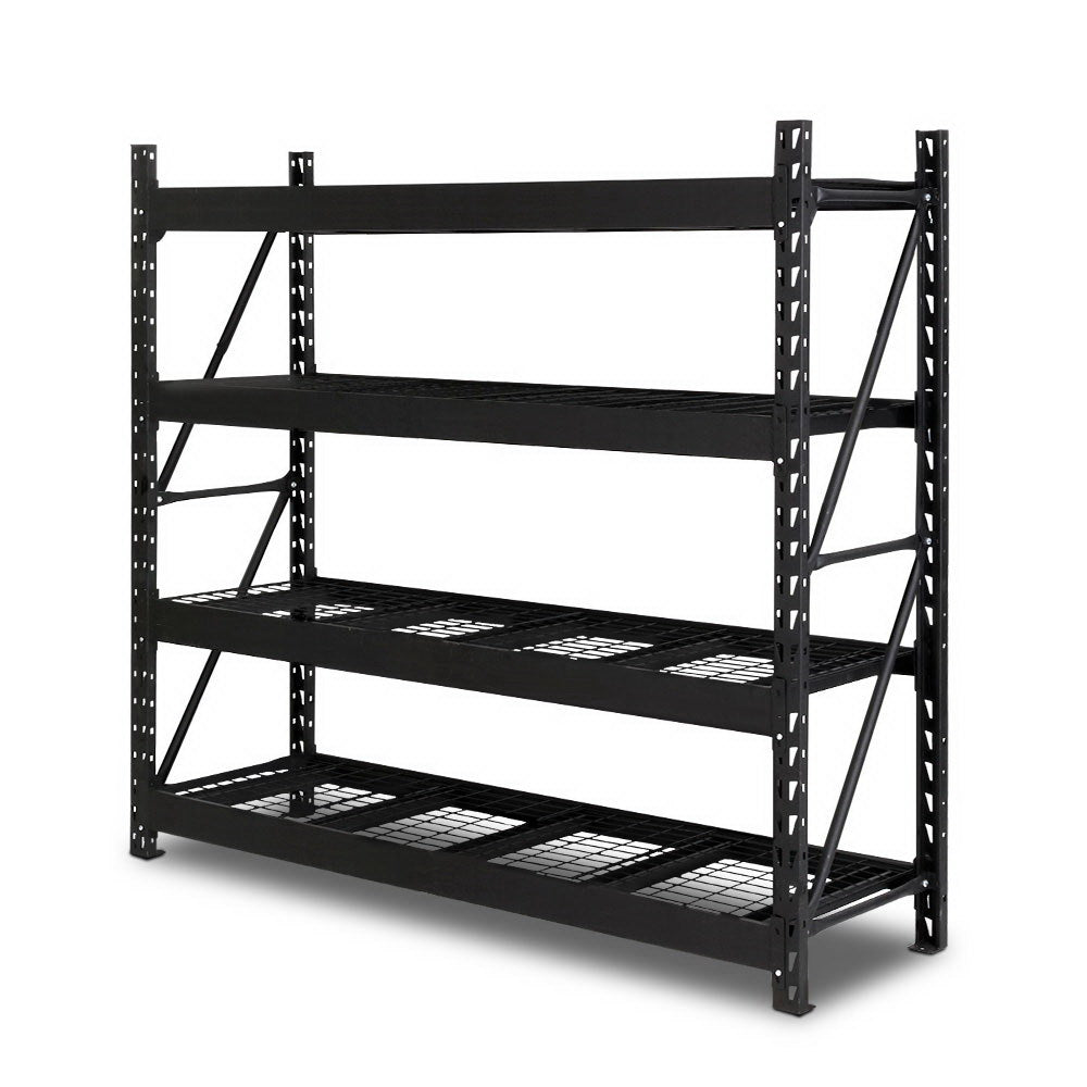 Giantz 2Mx2M Garage Shelving Warehouse Rack Pallet Racking Storage Shelve Black-0