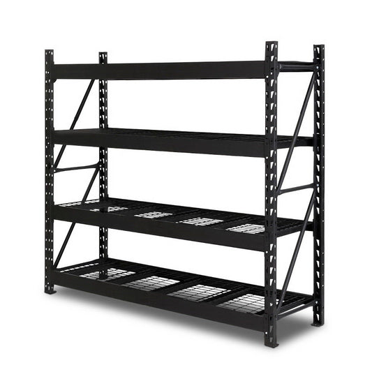 Giantz 2Mx2M Garage Shelving Warehouse Rack Pallet Racking Storage Shelve Black-0