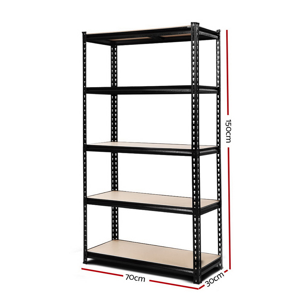 Giantz 1.5M Garage Shelving Warehouse Rack Pallet Racking Storage Shelve Black-1