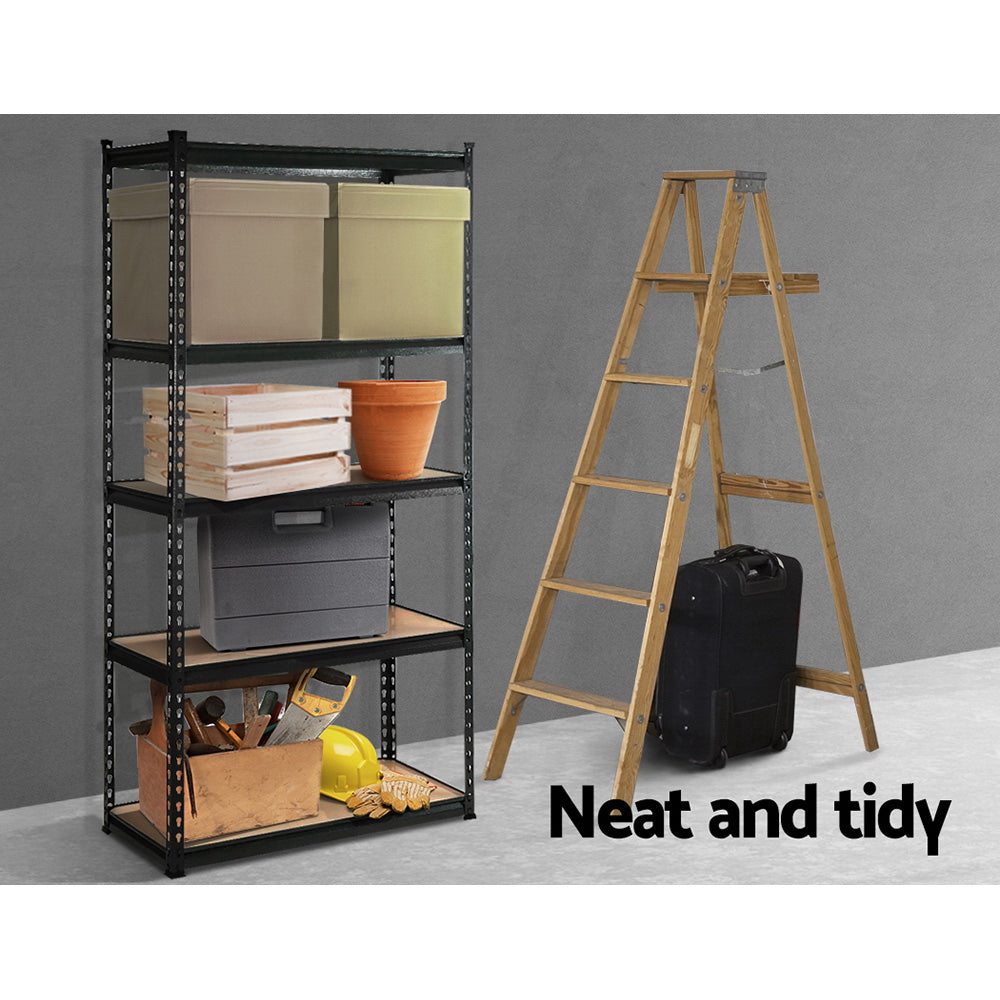 Giantz 1.5M Garage Shelving Warehouse Rack Pallet Racking Storage Shelve Black-2