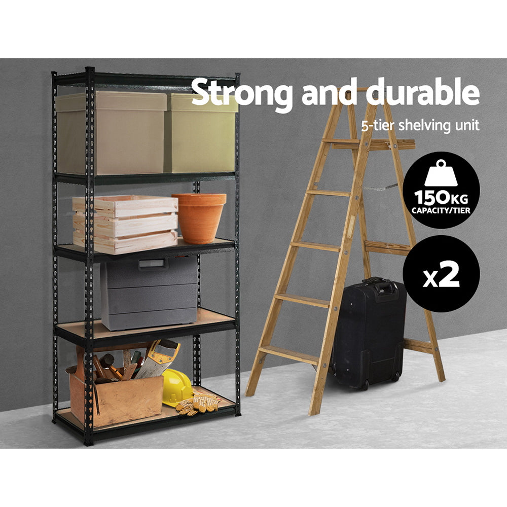 2x1.5M Warehouse Shelving Racking Storage Garage Steel Metal Shelves Rack-2