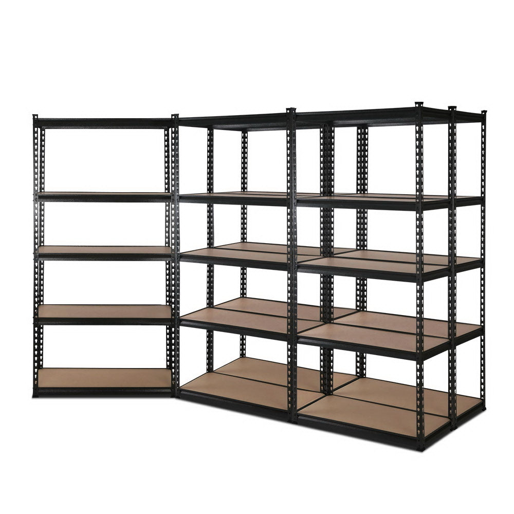 Giantz 5x1.5M Garage Shelving Warehouse Rack Pallet Racking Storage Shelve Black-0