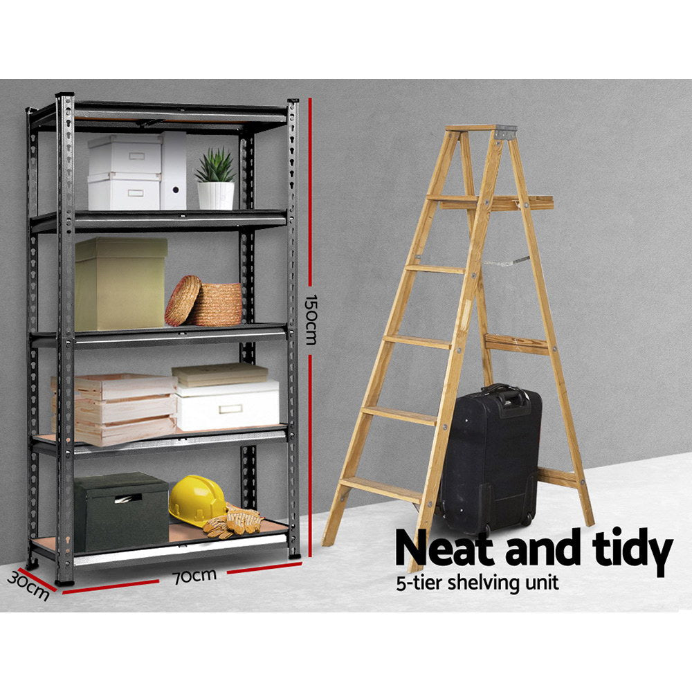 Giantz 1.5M Garage Shelving Warehouse Rack Pallet Racking Storage Shelf Charcoal-1