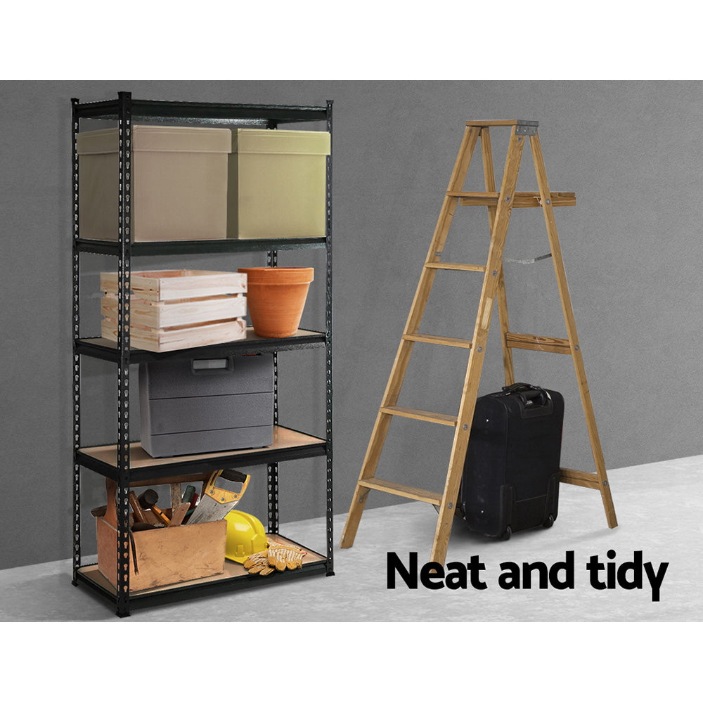 Giantz 1.8M Garage Shelving Warehouse Rack Pallet Racking Storage Shelve Black-2