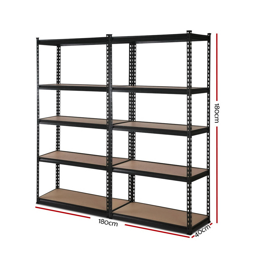 Giantz 2x1.8M Garage Shelving Warehouse Rack Pallet Racking Storage Shelve Black-1