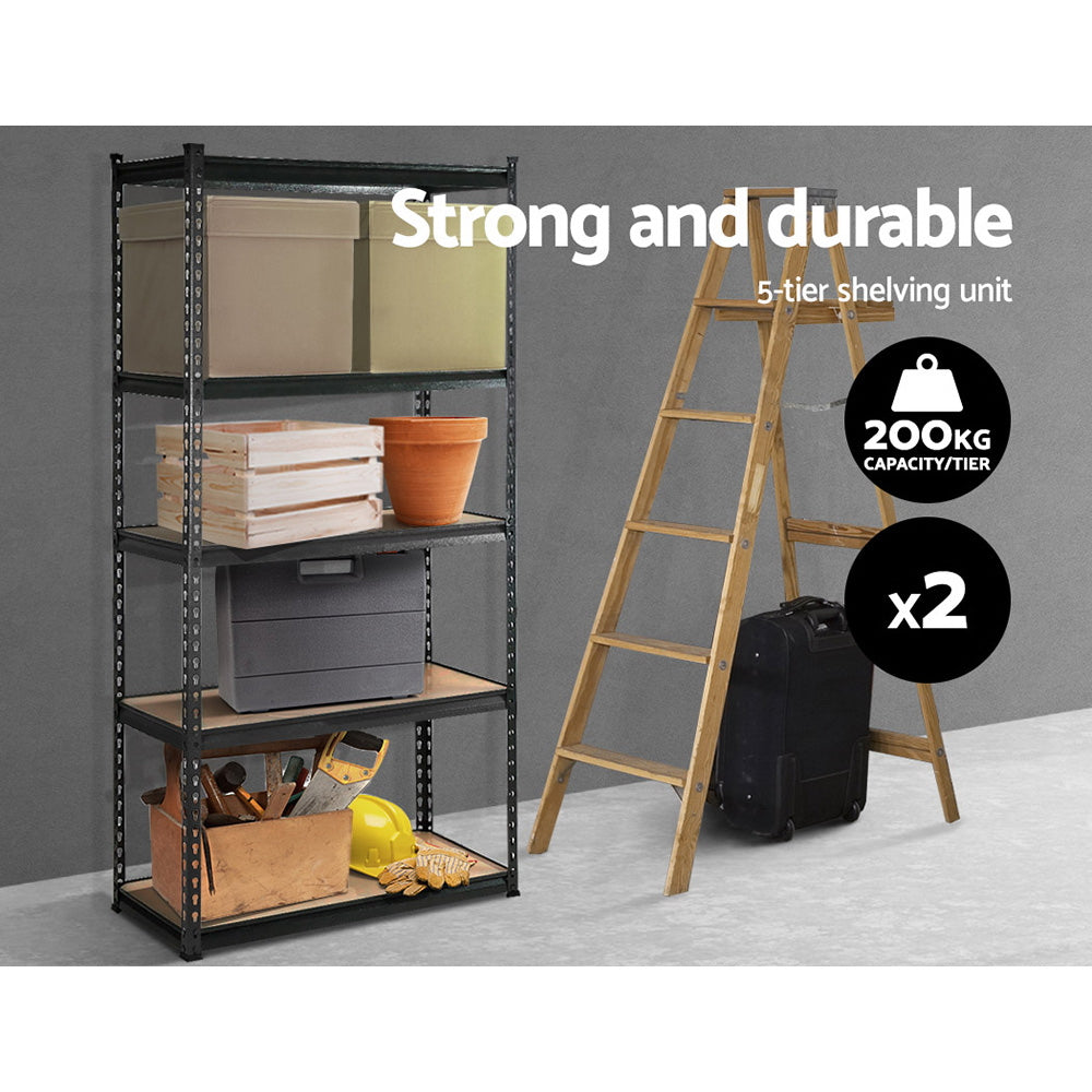 Giantz 2x1.8M Garage Shelving Warehouse Rack Pallet Racking Storage Charcoal-2