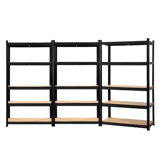 Giantz 3x1.8M Garage Shelving Warehouse Rack Pallet Racking Storage Shelf Black-0