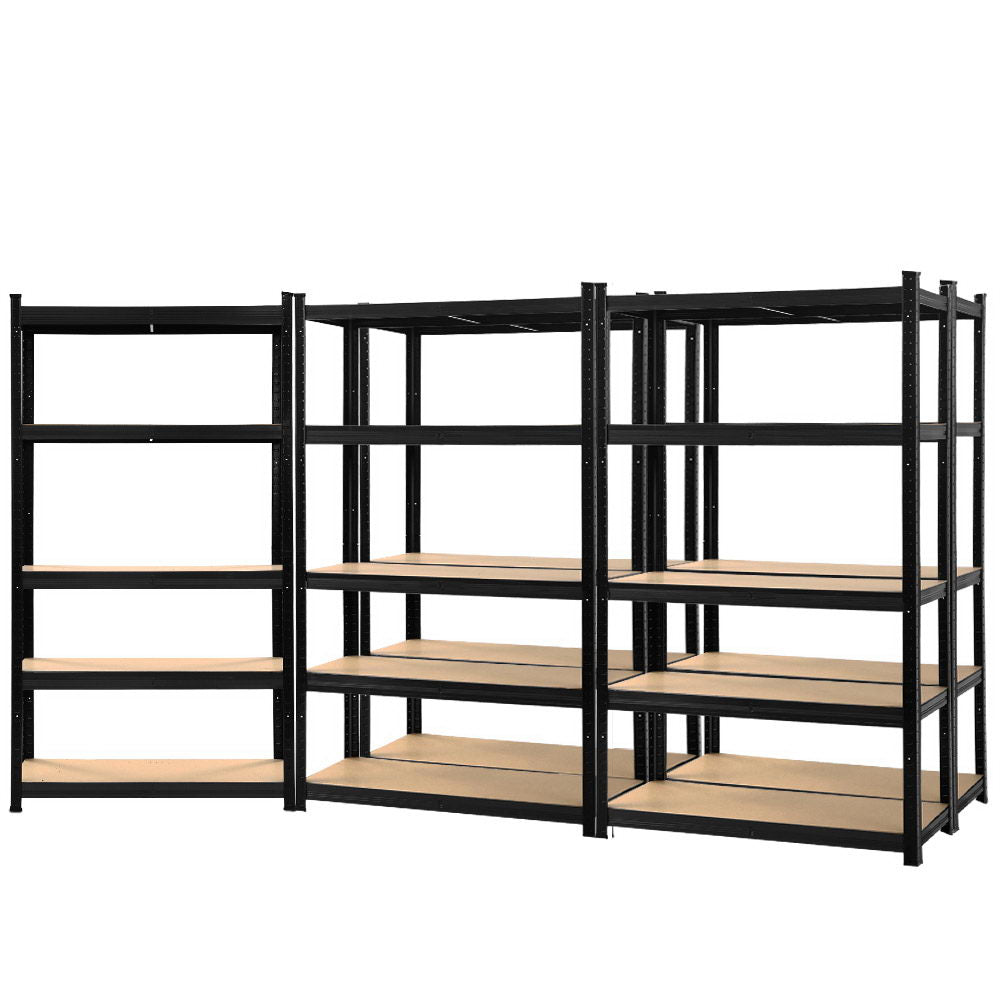 Giantz 5x1.8M Garage Shelving Warehouse Rack Pallet Racking Storage Shelf Black-0