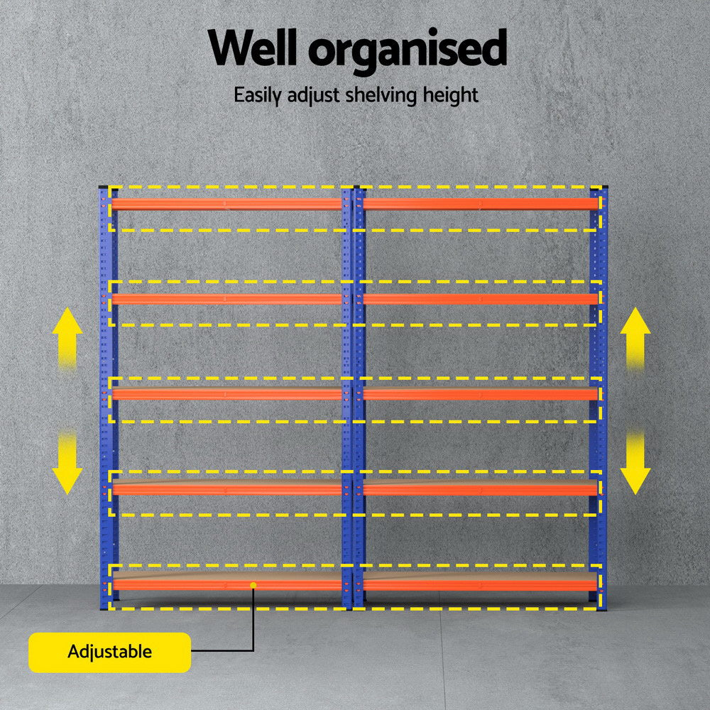 2 x 1.8M Giantz Garage Shelving Warehouse Rack-4